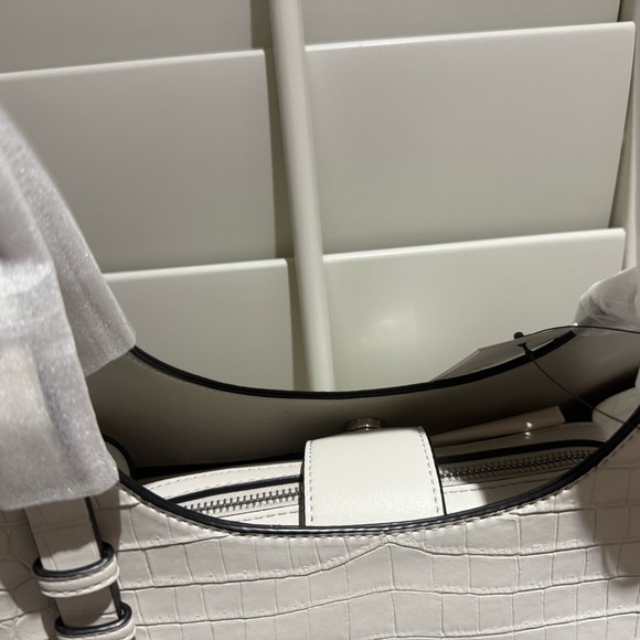 Calvin Klein White Croc-Embossed Women´s Bag